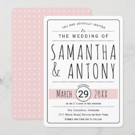 Típica de tendências - convite de casamento rosa-c
