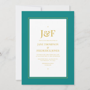 Típica de Trendy Teal e Convite para Casamento Our