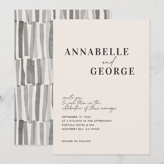 Típica mínima elegante moderna, preto e branco (Frente/Verso)