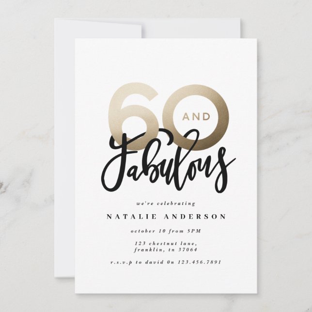 Típica moderna, preto e ouro 60 anos (Frente)