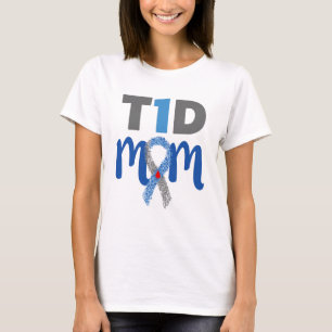 Tipo - 1 camisa da mamã do diabetes - consciência