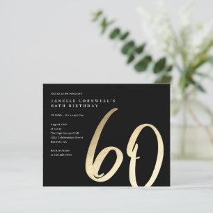 Tipo Dourado de orçamento 60º Convite de Aniversár