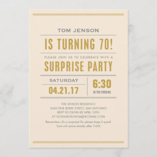 Tipo grande convites de festas da surpresa do