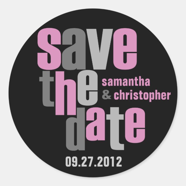 Tipo Moderno Guardar O Adesivo De Data (Frente)