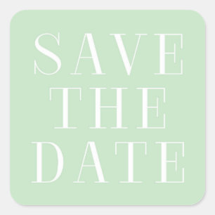 Tipo Moderno Mint & White SALVE o adesivo DATE