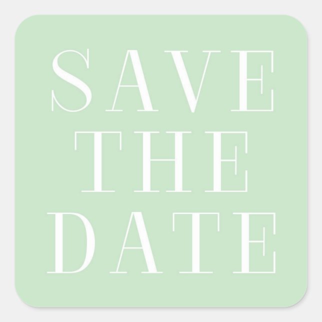 Tipo Moderno Mint & White SALVE o adesivo DATE (Frente)