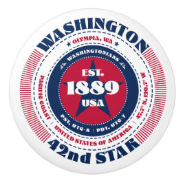 Tipografia Azul Vermelho do Estado de Washington E