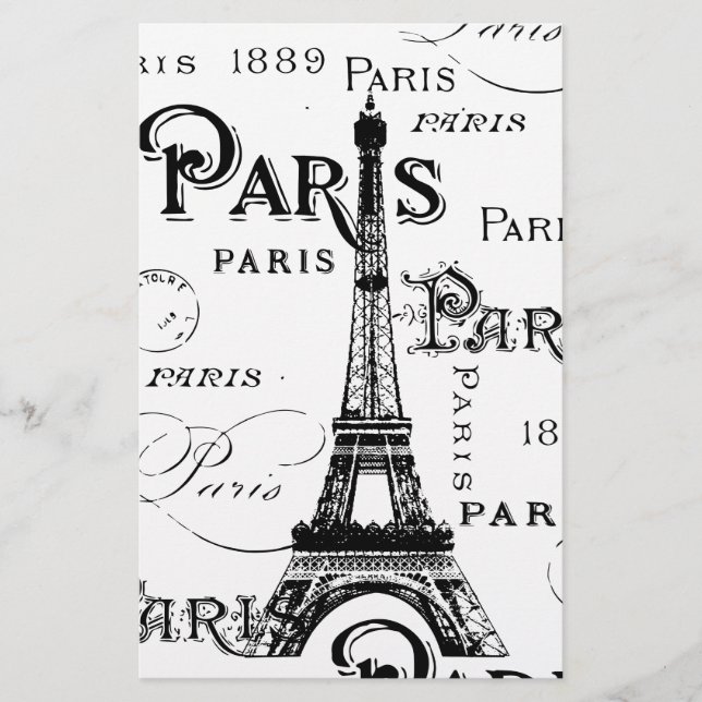 Tipografia Calliografia Paris França Torre Eiffel (Frente)