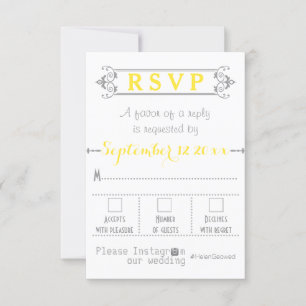 Tipografia com Instagram hashtag casamento RSVP