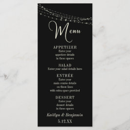Tipografia Creme 32, Menu de Cordas Leves Pretas