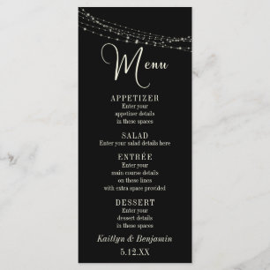 Tipografia Creme 32, Menu de Cordas Leves Pretas