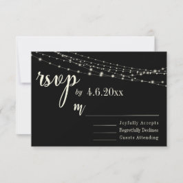 Tipografia Creme 32 no Preto com Luzes, RSVP