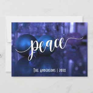 Tipografia da Paz com Bolas de Vidro Azul e Roxo
