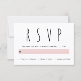 Tipografia de casamento RSVP em preto, branco e ro