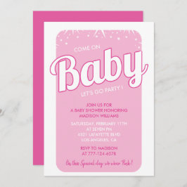 Tipografia de convites para bebês rosa-quente