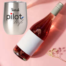 Tipografia de esposa piloto e avião simples, minim