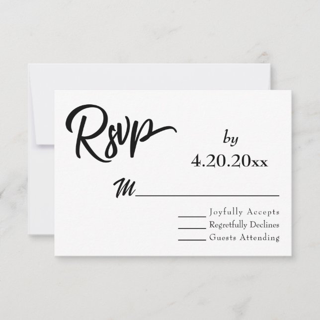 Tipografia de Letra Elegante, Simples RSVP de Casa (Frente)