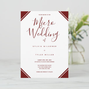 Tipografia de Micro Wedding Burgundy