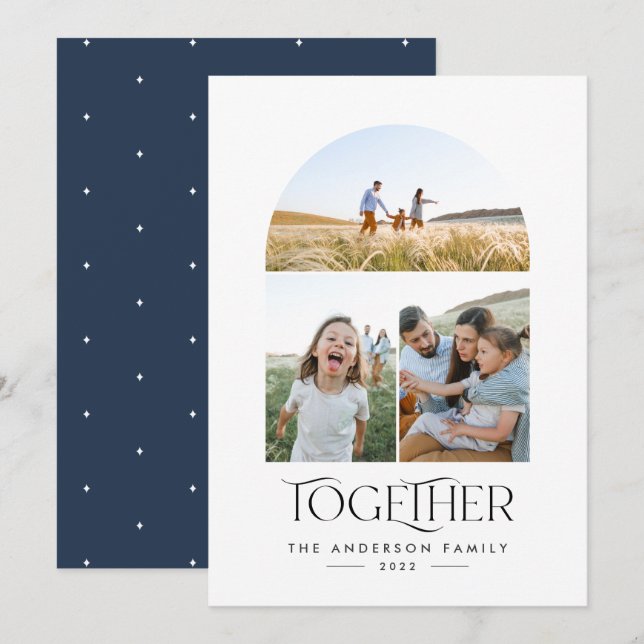 Tipografia do Arco Azul com Fotografia Moderno 3 (Frente/Verso)