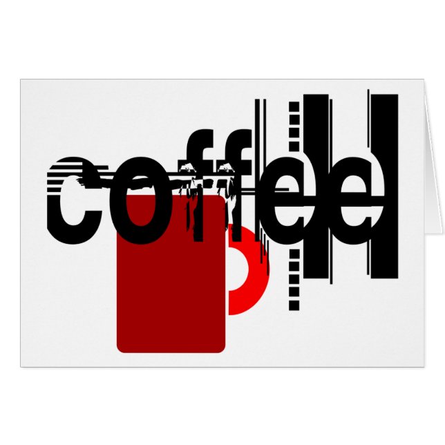 Tipografia do café com cartão de caneca minimalist (Frente horizontal)