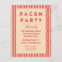 Tipografia do Convite de festas Bacon Strips
