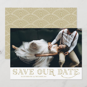 Tipografia do Deco de Arte Gatsby Dourada Salve a