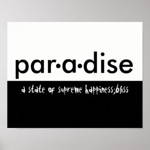 tipografia do paraíso poster preto e branco