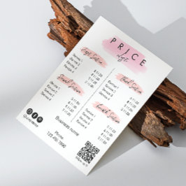 Tipografia do Script do Menu de Lista de Preços do