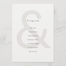 Tipografia Editorial Programa de Casamento