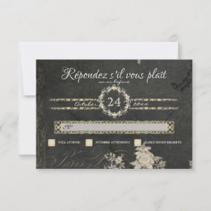 Tipografia elegante do vintage do quadro de RSVP