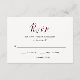 Tipografia elegante   Marsala que Wedding RSVP