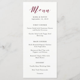 Tipografia Elegante | Menu Casamento de Marsala