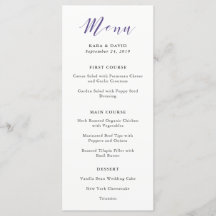 Tipografia Elegante | Menu Casamento Violeta