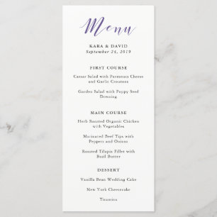 Tipografia Elegante   Menu Casamento Violeta