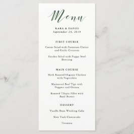 Tipografia Elegante | Menu de Casamento Verde Prof