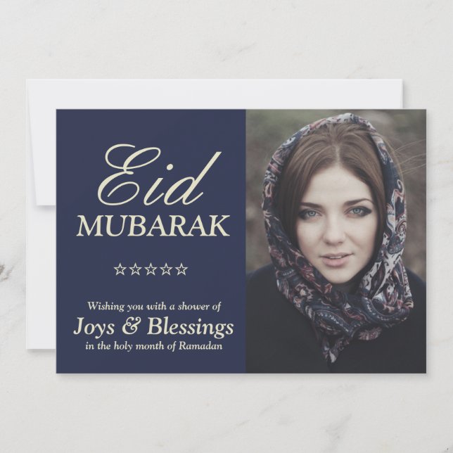 Tipografia Elegante Personalizada Eid Mubarak Foto (Frente)