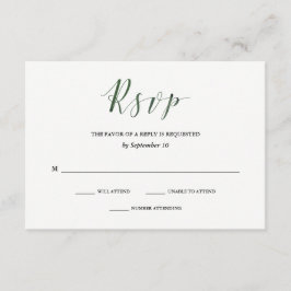 Tipografia Elegante | RSVP de Casamento Verde Prof