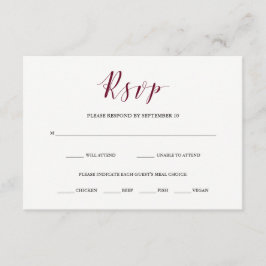 Tipografia Elegante | RSVP Marsala com opção de re