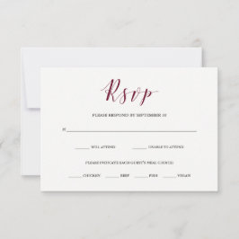 Tipografia Elegante | RSVP Marsala com opção de re