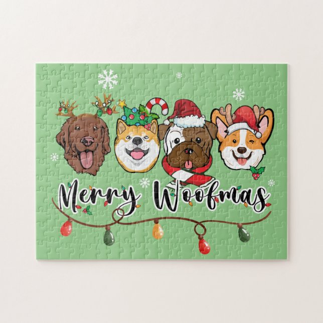 Tipografia Feliz Woofmas Quebra-Cabeça (Horizontal)