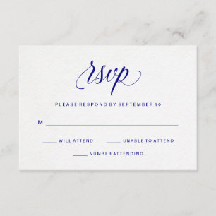 Tipografia marinho Azul em papel de aquarela RSVP