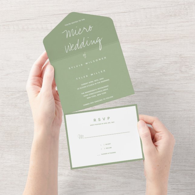 Tipografia Mínima do Micro Wedding Sage (Aba destacável)