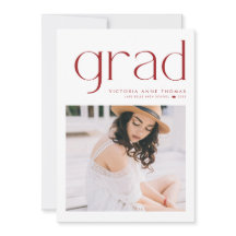 Tipografia Minimalista Vermelha Anúncio de Graduaç