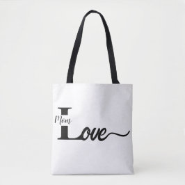 Tipografia moderna ama mamãe Black & White Tote Ba