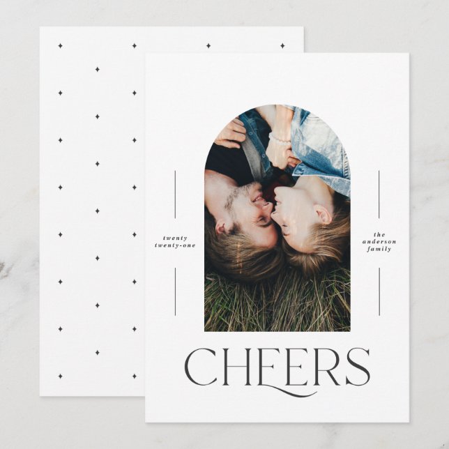 Tipografia moderna de 1 fotografia a preto + branc (Frente/Verso)