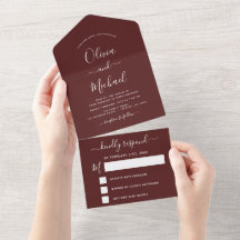 Tipografia Moderna de Casamento Simples e Burgundy