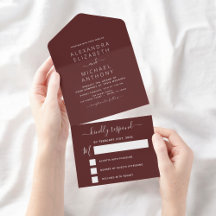 Tipografia Moderna de Casamento Simples e Burgundy