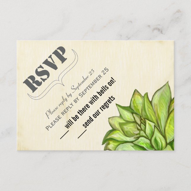 Tipografia Moderna de Suculentas Rústicas Casament (Frente)