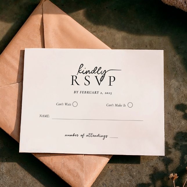 Tipografia Moderna Simples Script RSVP Casamento (Criador carregado)