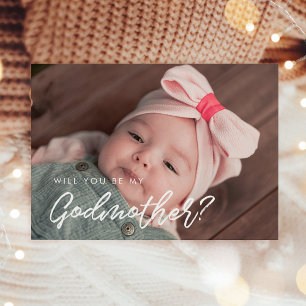 Típografia moderna Você será meu cartão de madrinh